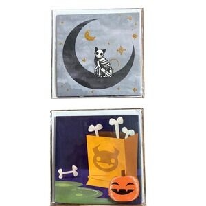 2 Treasures Halloween Pop Up‎ Greeting Cards Skeleton Cat Pumpkin Jack-o-lantern